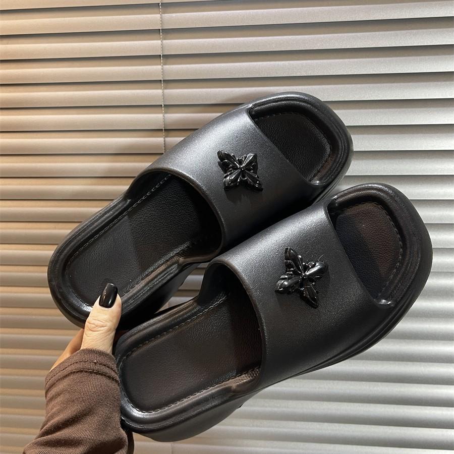 New summer thick-soled thick-heeled slippers, women's summer thick-soled seaside cool slippers