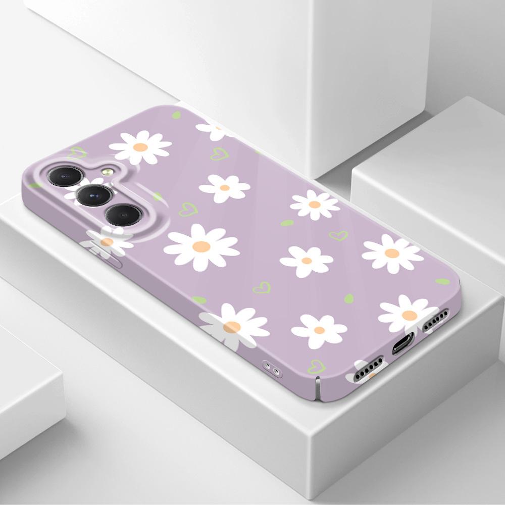 Tender Daisy Phone Case For Samsung Galaxy A54 A34 A24 A14 A04 A73 A53 A33 A23 A13 A72 A52 A32 4G 5G Film Hard Cover