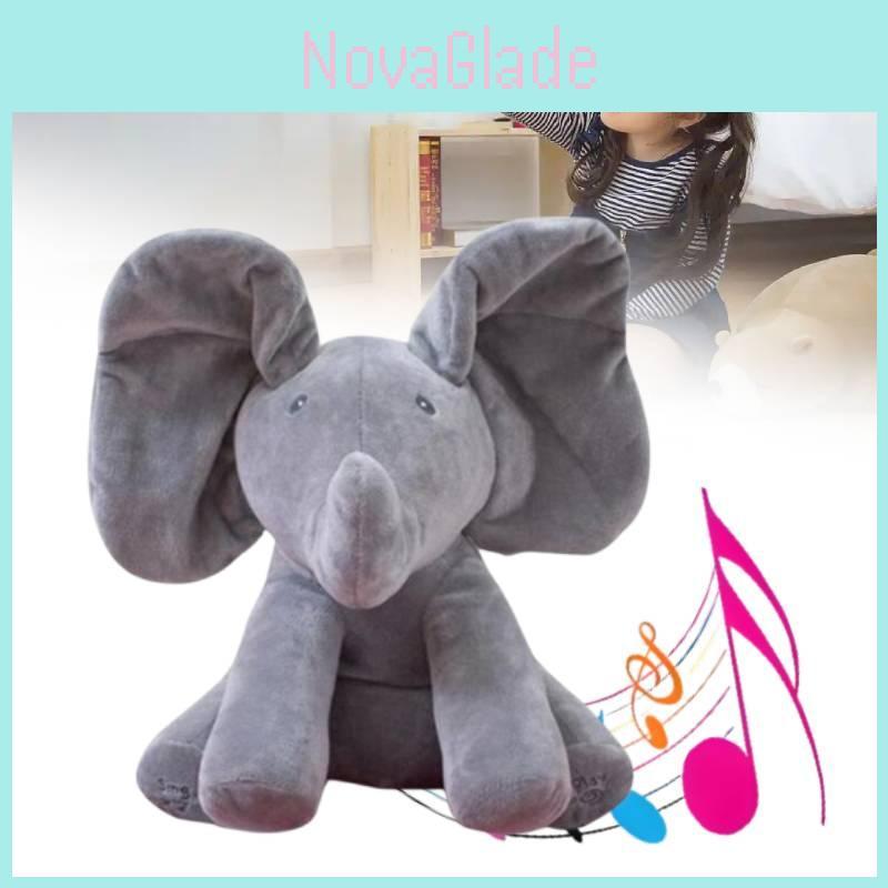 Elephant Hide And Seek Singing Plush Toy With Pp Cotton Filling For Kids Playtime