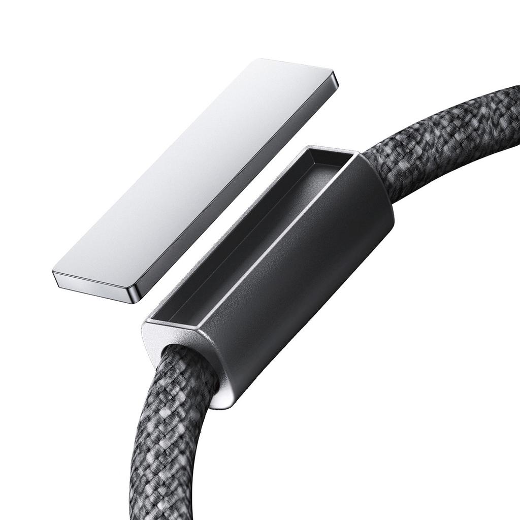 USB-A - iPhone Lightning cable with magnetic holder organizer 1.2m - gray