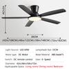 Modern Home 48 Inch Ceiling Fan Light Strong Wind DC Remote Control Ceiling Fan Home Atmosphere Silent Decorative Fan
