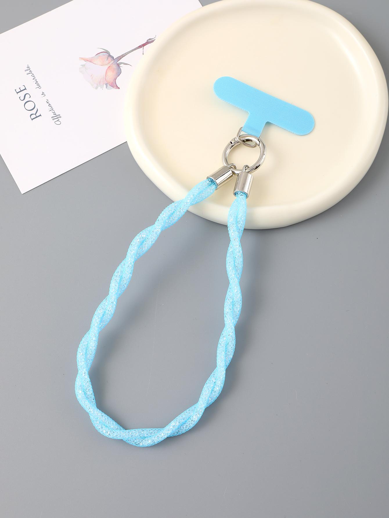 

Multi Color Premium Feel Ins Diamond Filled Mesh Rope Single Buckle Mobile Phone Chain Pendant With Transparent Card ABS