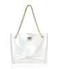 Hoxis Clear PVC Tote Bag with Chain, Women's, Vinyl, Crossbody Bag, Shoulder Bag, 2-Way, Beach, Ocean, Multi-Purpose (Transparent)