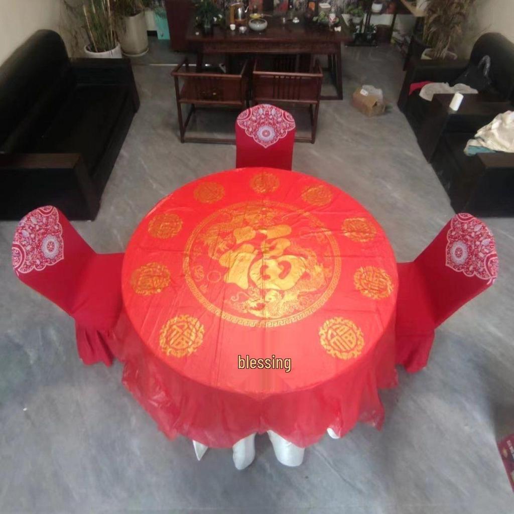 Elegante wasserdichte und schmutzabweisende rote Tischdecke für Hochzeiten