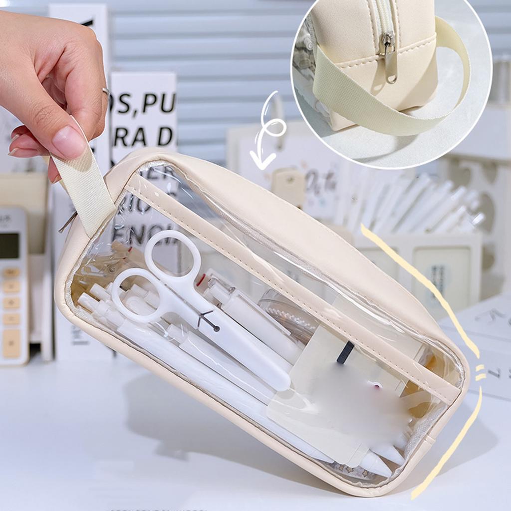 Transparent Pencil Case Big Capacity Clear Pencil Bag Stationery Organizer for Students School Supplies