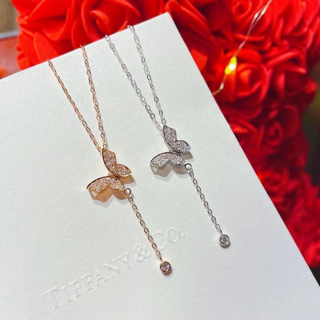 Retro Natural Butterfly Pearl Elements Ins Light Luxury Exquisite Necklace Clavicle Chain