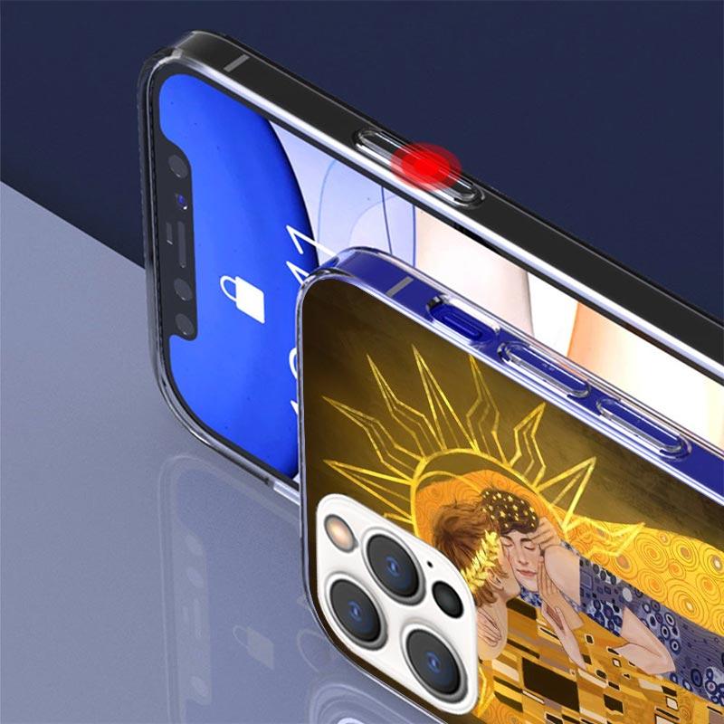 Kiss by Gustav Klimt Desig Case Phone Cover for Apple iphone 16 15 14 13 12 Mini 11 Pro Max 16E X XS XR 7 Plus 8 + SE 2020 Trend