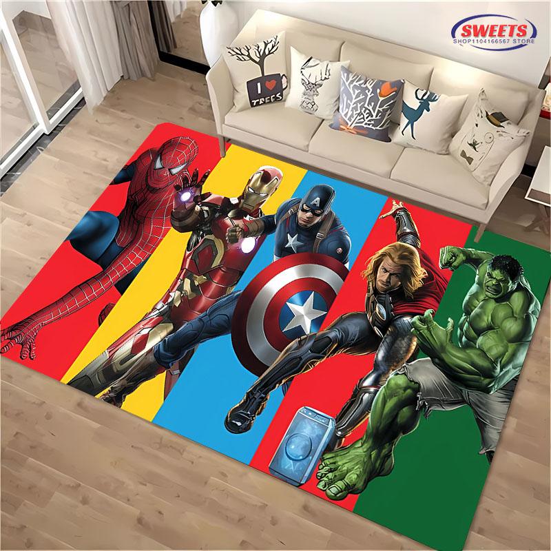 

№2 Килим Marvel Месники Нові полиці! Вітальня Спальня Офісна зона Дитяча кімната на вибір,Нековзний Килимок, який можна прати в машині 40x60cm (16x24in)