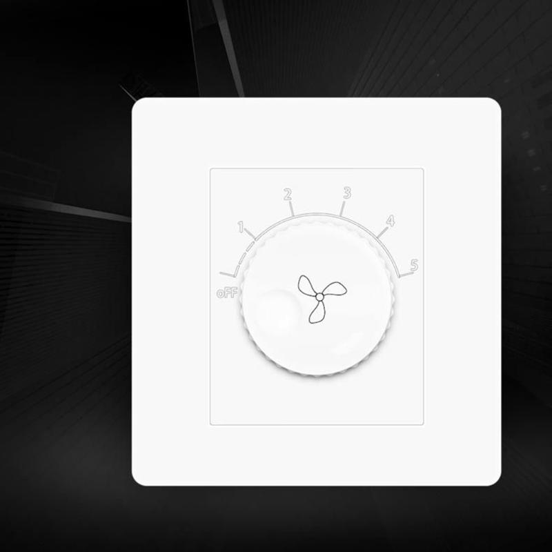 Universal Surface Mounted Ceiling Fan Speed Controller Fan Speed Control Switch Five-speed Electric Fan Switch Square