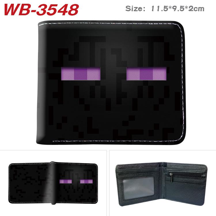 Virtual World Game Peripheral Wallet Cartoon Print Short Fold Card Holder Unisex 1pcs