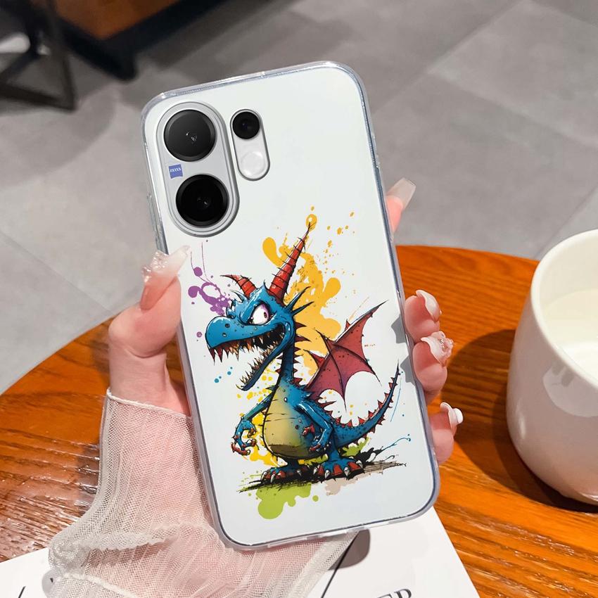 Casing For Vivo V60 V40 Lite V30e Y38 Y39 Y78 X200 Ulta X200s Case Cute Rabbit Panda Dog Back Covers TPU Silicone Soft Clear Phone Bags For Vivo Shell