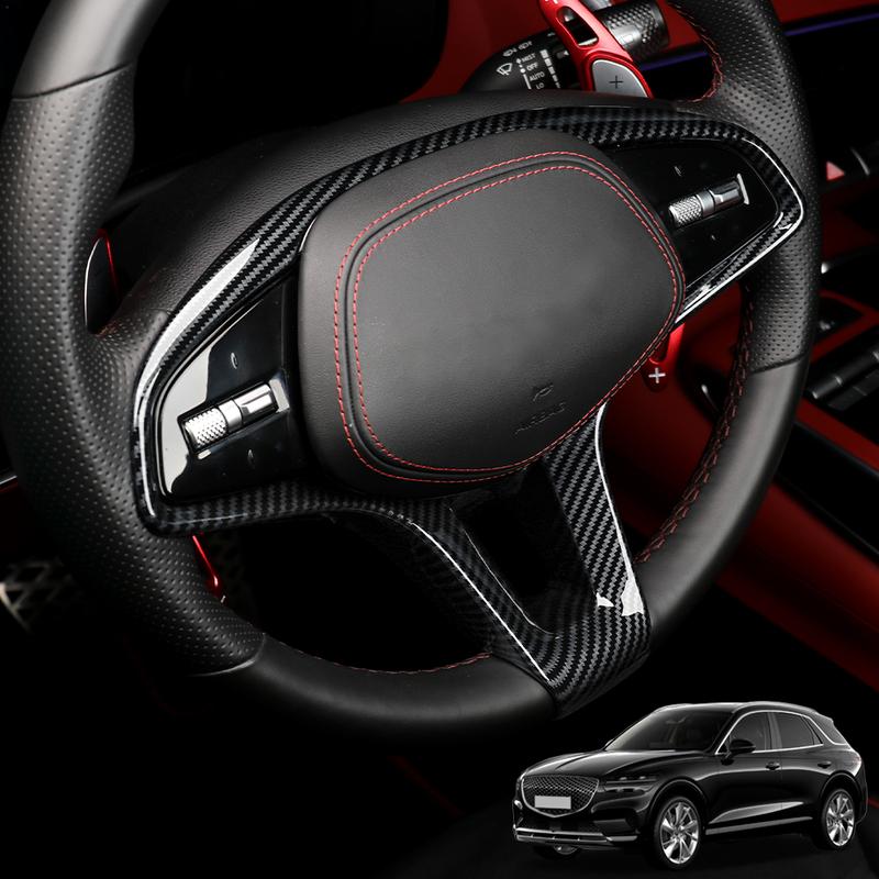 For Genesis GV70 -2025 Car Tuning Carbon Fiber Central Console Gear Shift Window Button Upper Air Vent Cover Accessories LHD