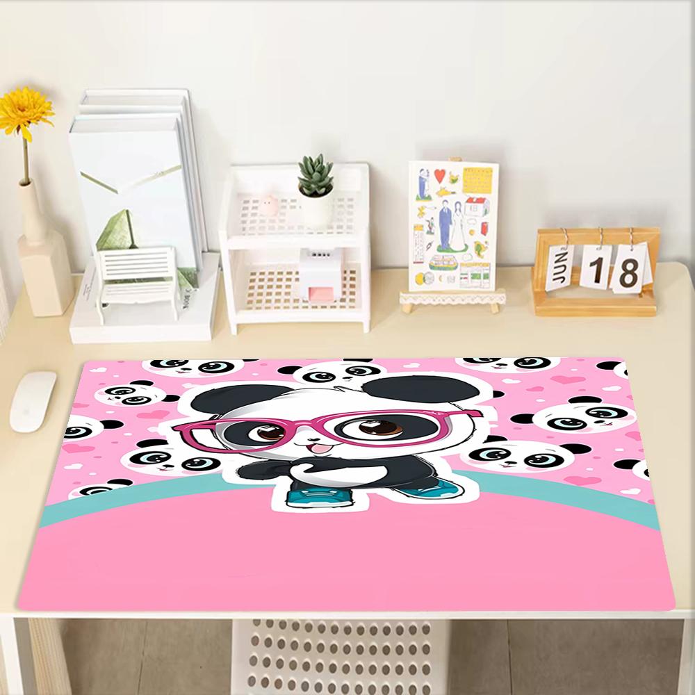 Luluca Panda Theme Mouse Pad, Non Slip Rubber Base, Multifunctional Office & Home Decor, Perfect for Workspace Personalization.