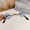 Luxury Shine Rhinestone Sunglasses Small Design Decoration Women Shades Retro Round Metal Sun Glasses for Travelling