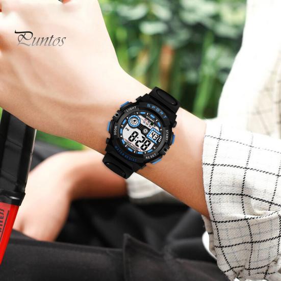Kids Digital Watch Electronic Waterproof Multifunctional Display Fashionable LED Luminous for Student Sport