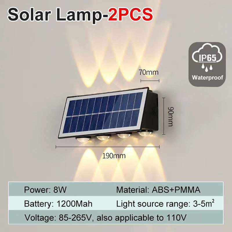 Mini Solar Led Wall Light Outdoor Waterproof Warm Garden Decoration Led Wall Lamp Fence Lights 1/2Pcs