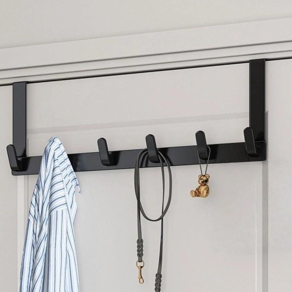 Aluminum Alloy Coat Hat Rack 5/6 Hooks Behind Door Hook Durable Clothes Hanging Rack  Home Gadgets