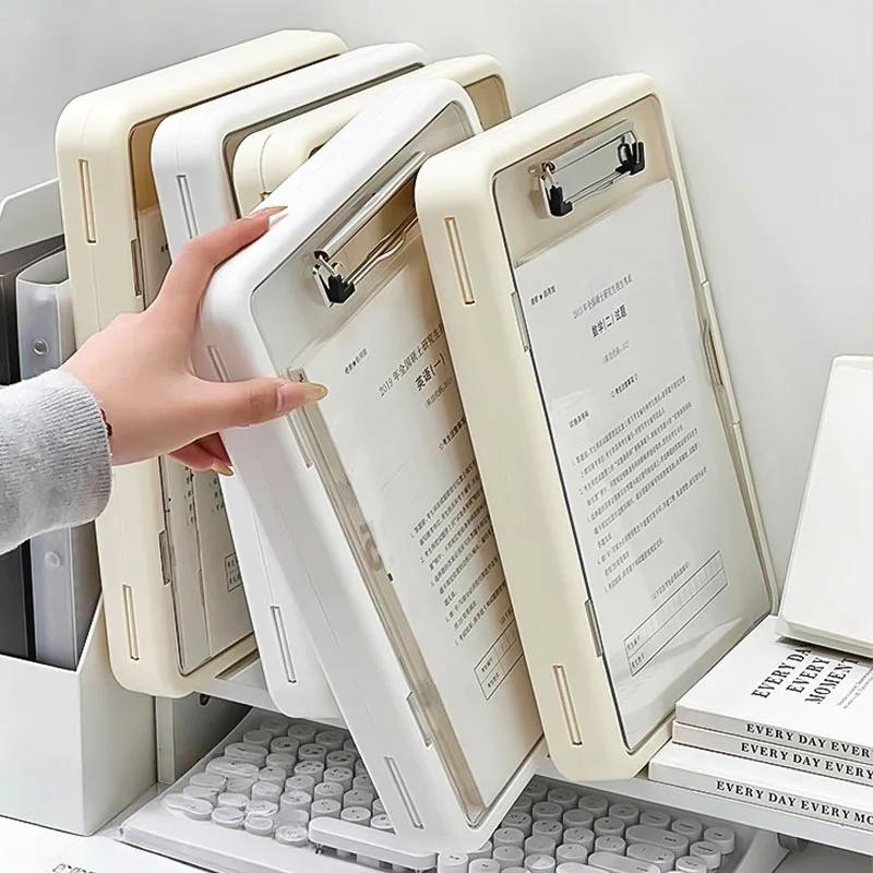 A4 Multi-Layer File Organizer - Test Paper Storage Box & Waterproof Folder, Desk Document Box for Students Office Portfolio