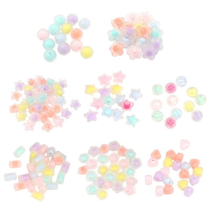200PCS Craft Beads 12mm Jewelry Making Part Decorative Beads Beads Acrylic Texture Loose Beads Set for Jewelry Making