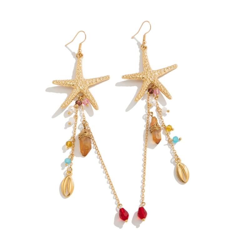 

High Quality Alloy Starfish And Jellyfish Drop Earrings With Lightweight Design For Fashionable Beach Outings