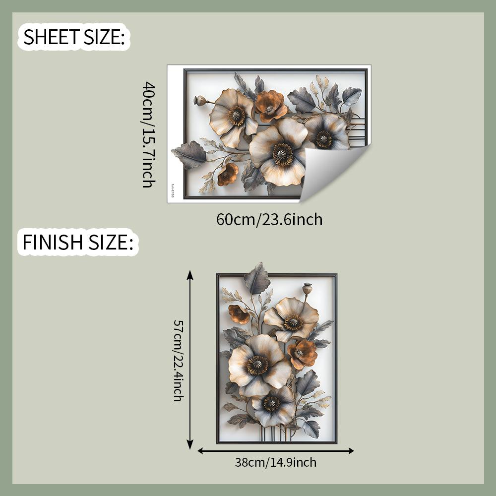 

Реалистичная трехмерная рамка для фотографий «Мак» для украшения фона спальни и гостиной, наклейки на стену