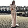 2026 Spring New European and American Women's Dress Crew Neck Long Sleeve Hollow Backless Lace Celebrity Banquet Wedding Dress
