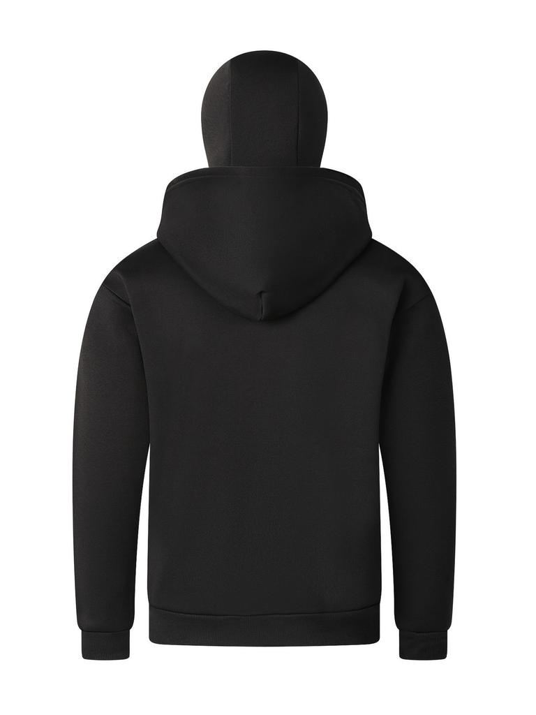High-Weight Double Hooded Iron Zipper Sweatshirt - Youth Solid Color for Autumn/Winter 