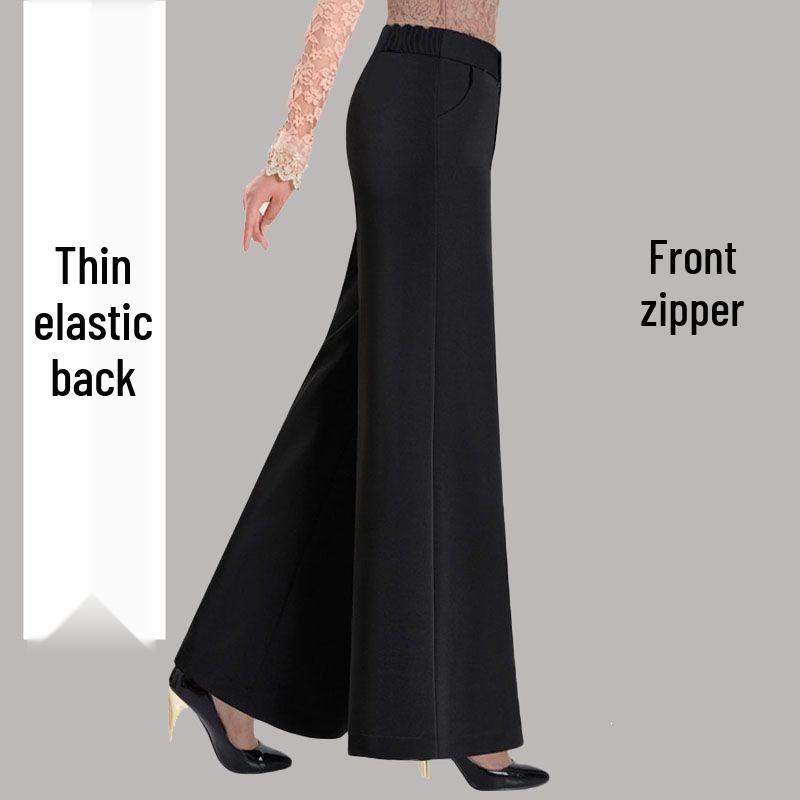 

High-Waisted Wide-Leg Summer Pants for Women: Drapey, Plus-Size, Casual, Professional, Straight-Leg, Dance Pants. S Waist 2 chi, ~85 jin