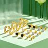 Stainless Steel Set Earrings for Women White Shell Butterfly Zircon Earrings Flower Heart Set Jewelry Gift