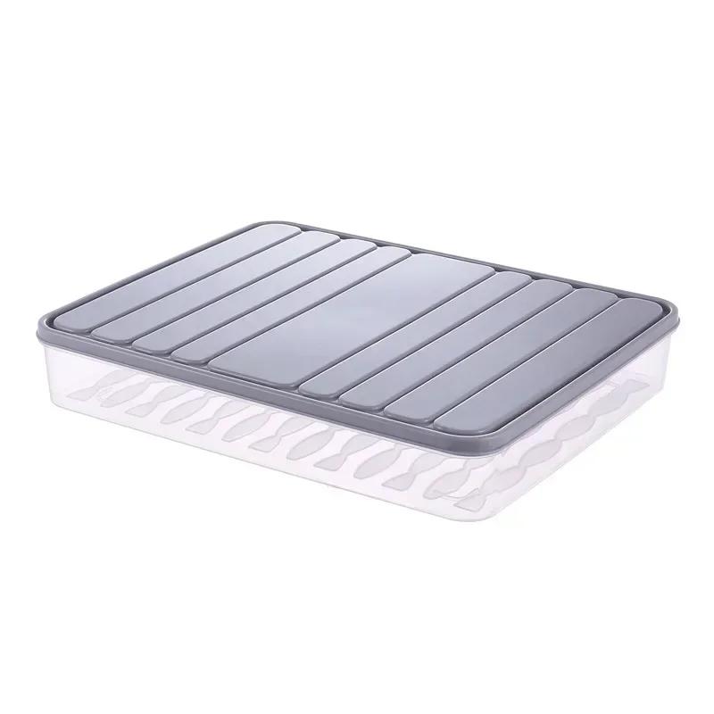 Household Refrigerator Fresh-keeping Dumpling Box Rectangular Plastic Sealed Storage Box with Lid Sealed Food Fresh-keeping Box