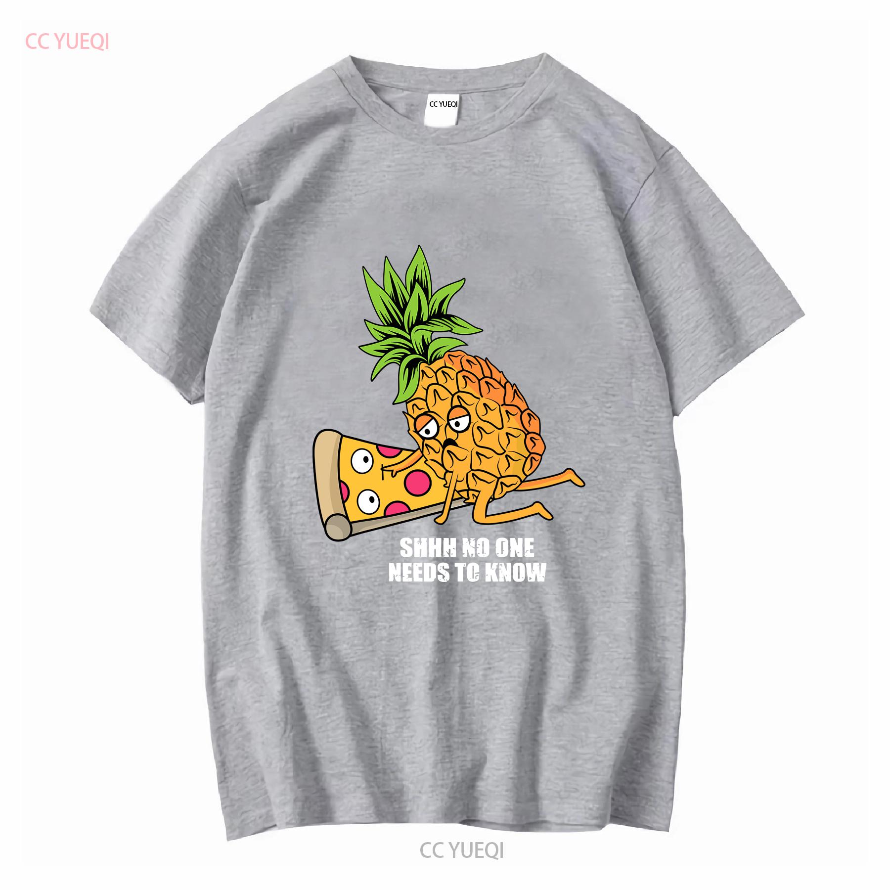 

Pineapple Belongs on Pizza Lover Funny Pun Meme Vintage Men s T Shirt long or short sleeves vintage Washed fashion Casual XL