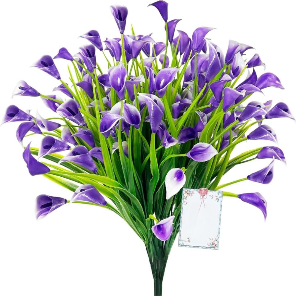 1/2/5Pcss Plastic Calla Lily Artificial Flowers UV Protection Fake Plant Indoor Decor