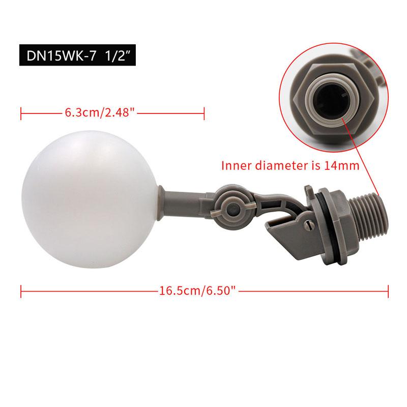 

1 ШТ Поплавковий кульовий кран 1/2 або 3/4 Пластиковий регульований водяний поплавковий кульовий кран для водонапірної башти, резервуара для води, поїлки для худоби 1pcs