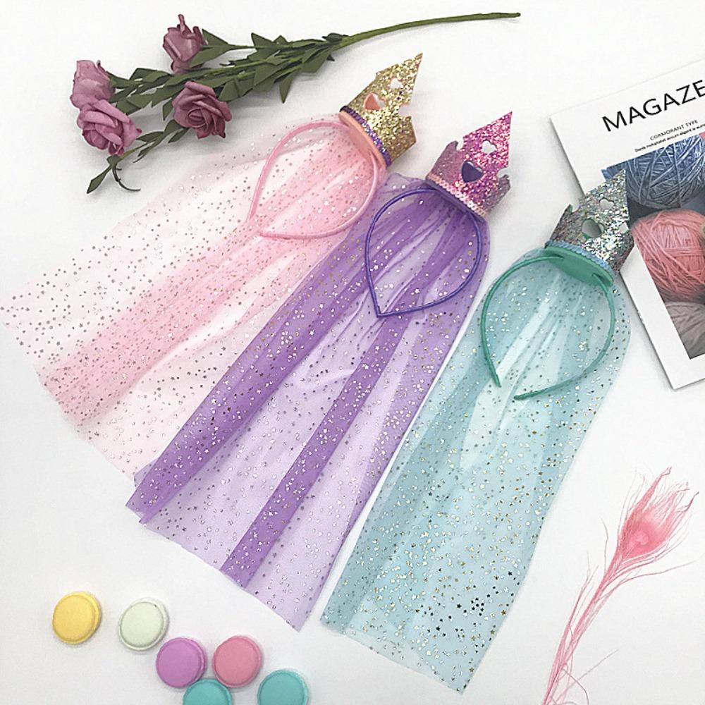 

Подарки, реквизит для сцены с кристаллами для детей, детская повязка на голову, детские головные уборы, вуаль принцессы с короной