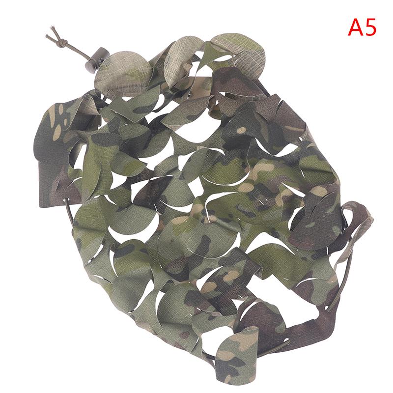 Camo Net Airsoft Helmet Cover Nylon Drawstring Helmet Scrim Hunting Accessory