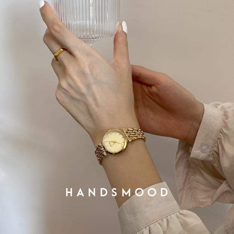 Korean fashion niche retro gold chain ins Internet celebrity trend quartz watch female AG55