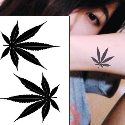 Waterproof Temporary Tattoo Sticker Clover Maple Leaf Fake Shoulders Neck Arms
