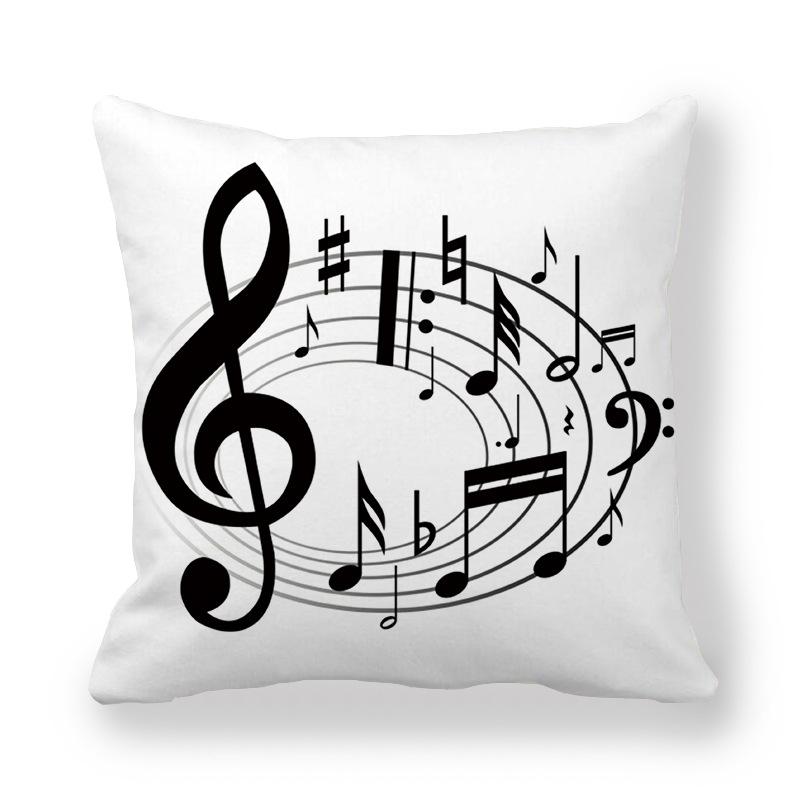 Guitar Butterfly Decorative Pillowcase Home Music Decoration Bedroom Living Room Sofa Pillowcase Music Note Cushion Cover