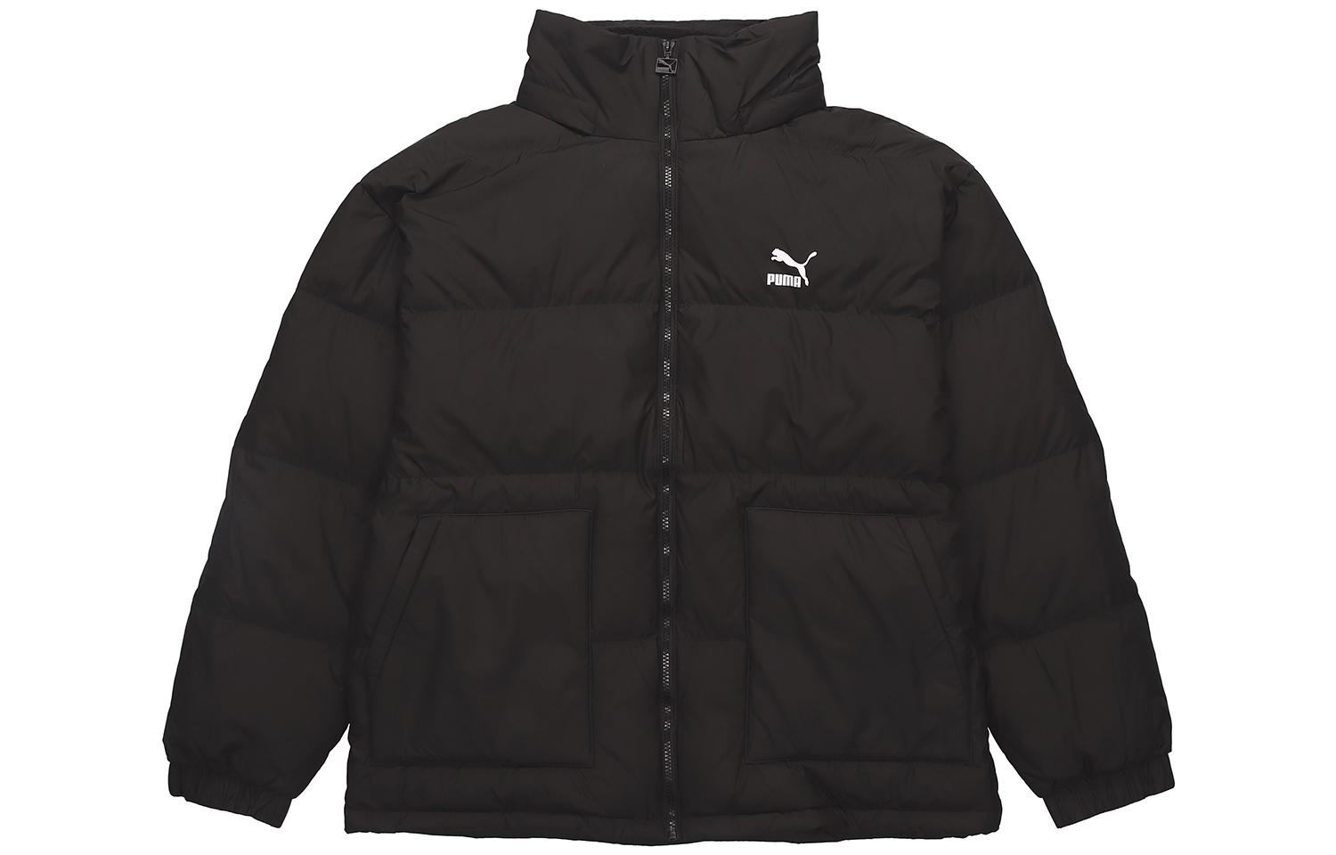 PUMA Down Jackets Men s Black Hooded Moderate Puffer Jacket 596548-01 L