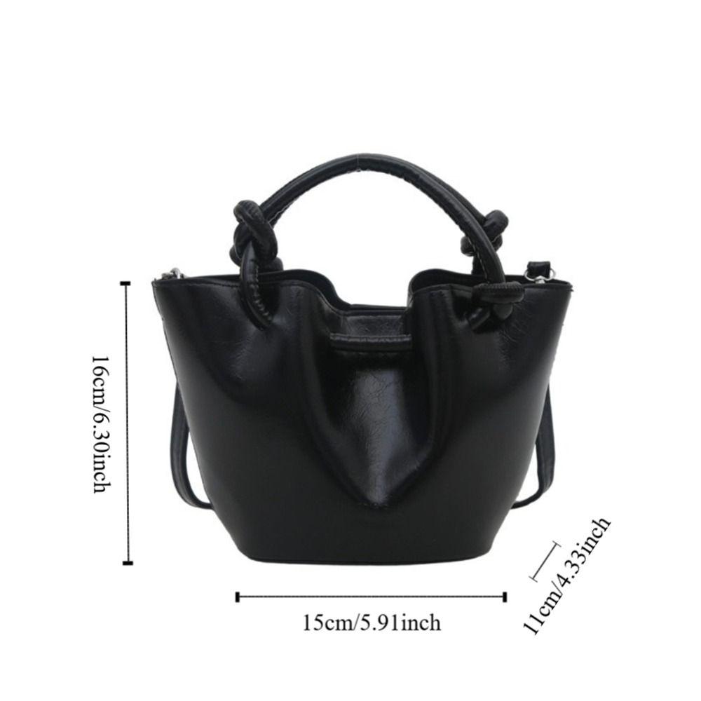 Korean Leather Bucket Bag Small Women’s Handbag Fashion Single Shoulder Bag  Female