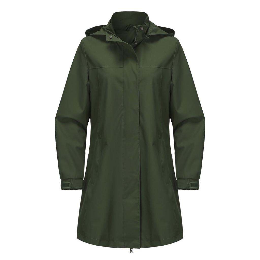 Trench-coat à manches longues pour femme, veste à capuche amovible, coupe-vent anti-éclaboussures, vêtements d'extérieur fins pour l'automne et le printemps