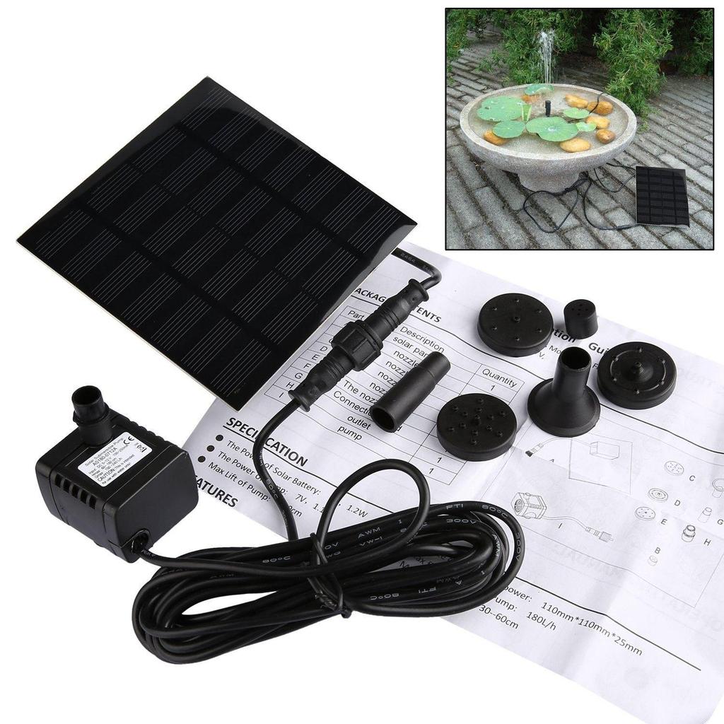Solar Floating Fountain with Battery and LED Lights for Outdoor Ponds