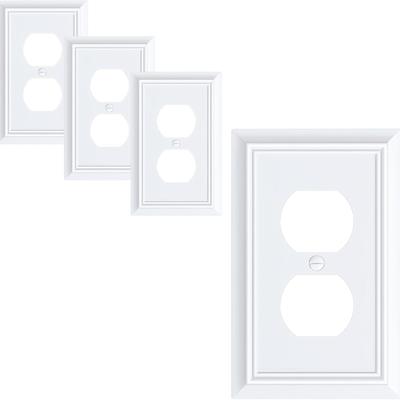 Placa de Parede Duplex 6 Pa, Tampa Decorativa Cetim, Placas de Parede Metálicas Para Elétricos, 3,15''*4,88'',