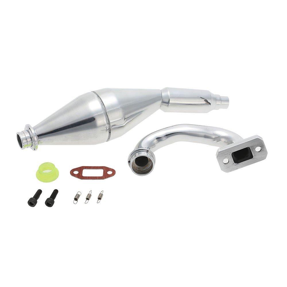 Perfeclan 15003 Aluminum Exhaust Pipe for RC HSP FG 1:5 Monster Truck Car, Silver - Expert Recommended