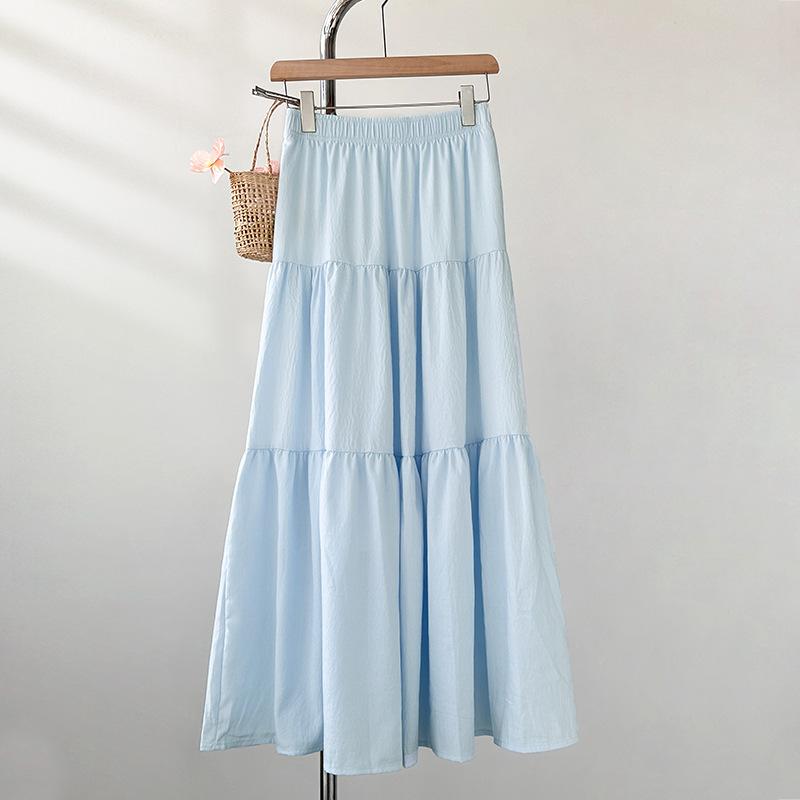 Women's Summer Fashion High Waist Skirt Thin A Line Skirt Pleated Skirt