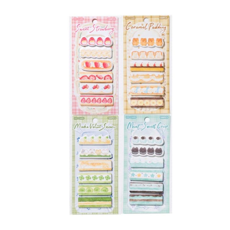 Kawai Gift Special Shaped Index Sticky Notes Dingding Cake Shop Series Student Classification Key Mark Message Stickers Lovely