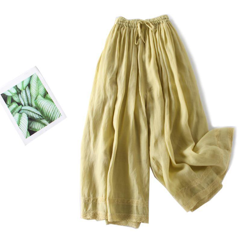 2026 Spring/Summer New Women's Cotton-Linen Straight Wide-Leg Pants, Artistic Loose Ramie Casual Pants