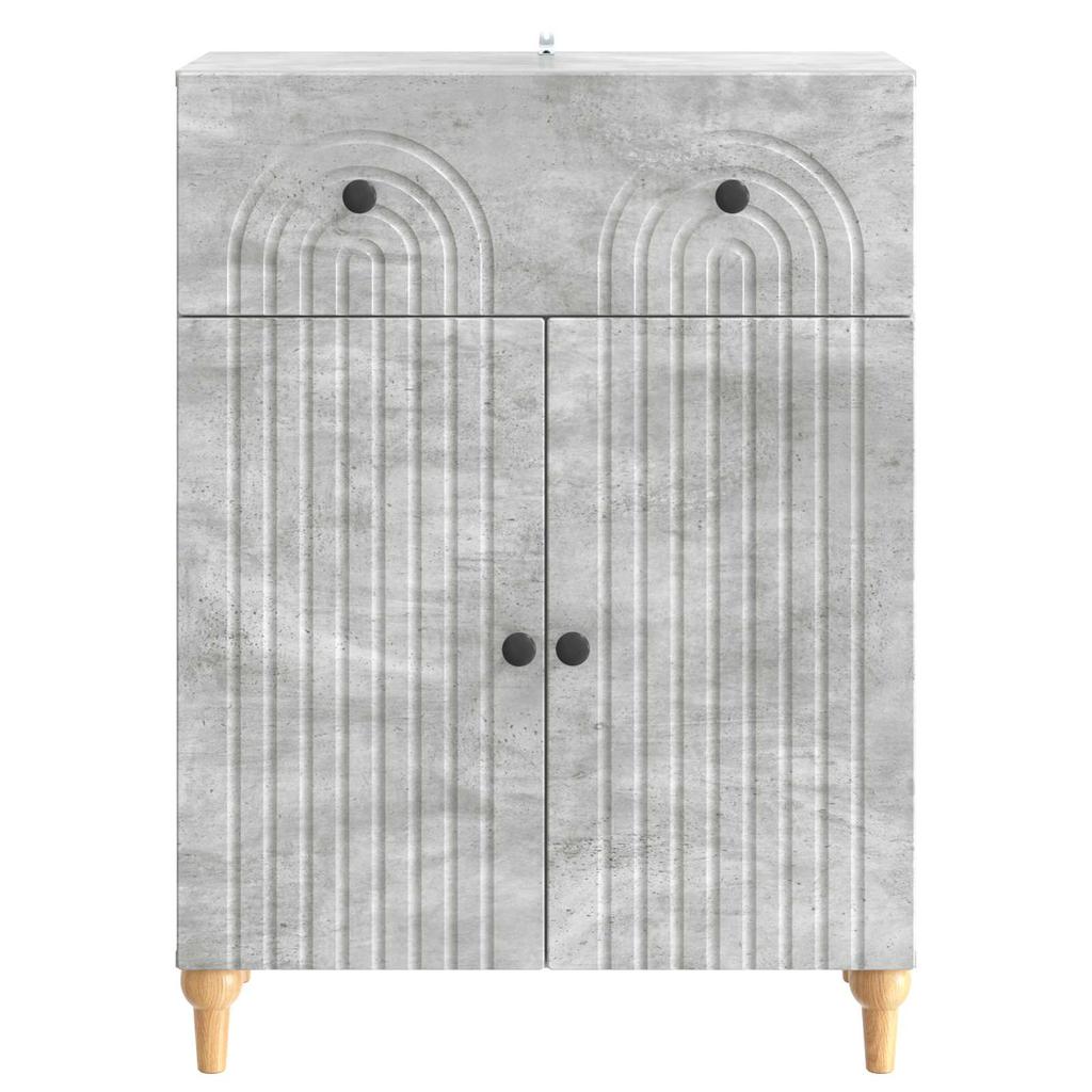 Sideboard Concrete Grey 66 x 34.5 x 90 cm Wood Based Material