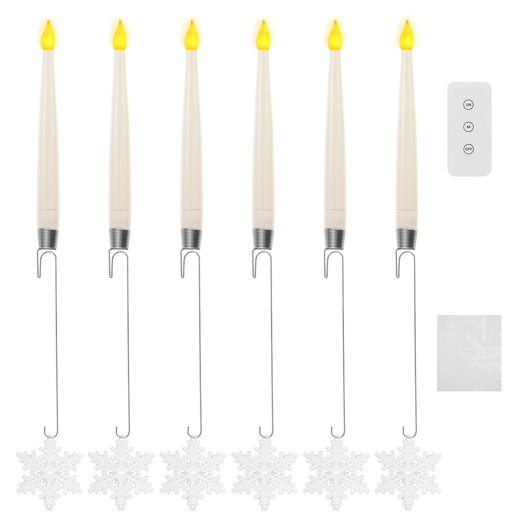 6Pcs LED Flameless Taper Candles Battery Operated Flickering Candles Family Party Holiday Home Christmas Tree Decoration Light