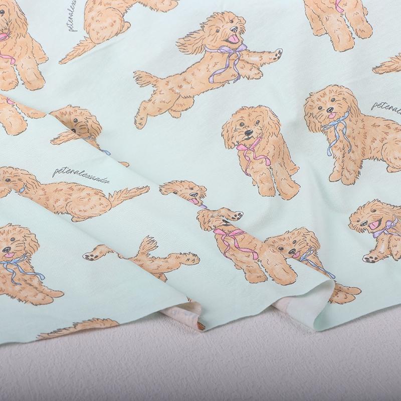 

Pure Cotton Knitted Baby Cartoon Fabric for T-irt Cling Suit Bedding DIY Material Australian Cotton Fabric HB40